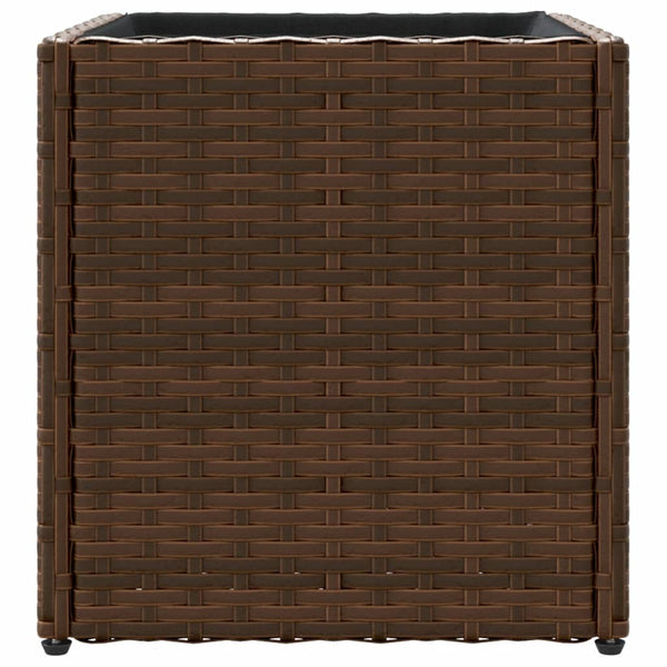 Puutarhan istutuslaatikot 2 kpl ruskea 36x30x32 cm polyrottinki