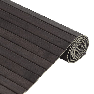 Matto suorakaide tummanruskea 60x400 cm bambu