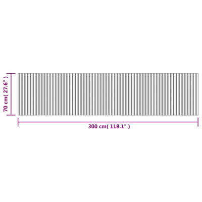 Matto suorakaide vaalea luonnollinen 70x300 cm bambu