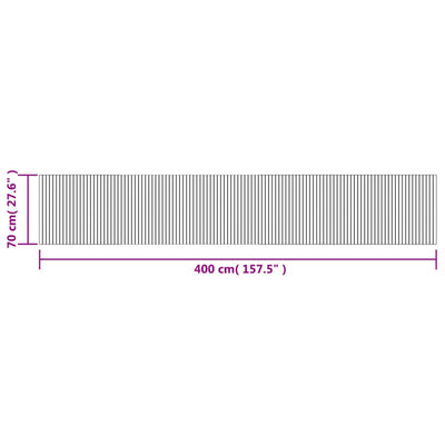 Matto suorakaide musta 70x400 cm bambu
