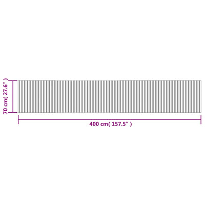 matto suorakaide harmaa 70x400 cm bambu
