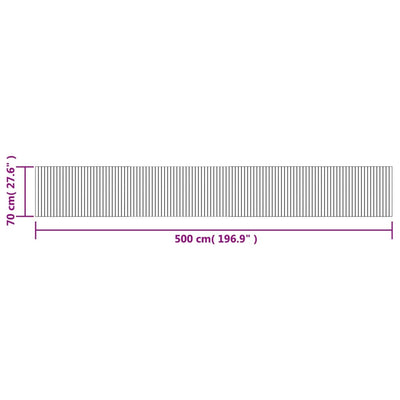 Matto suorakaide musta 70x500 cm bambu