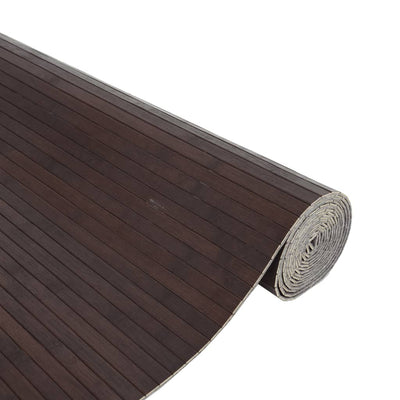Matto suorakaide tummanruskea 80x400 cm bambu