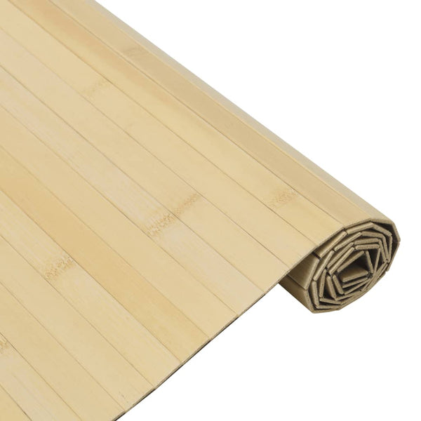 Matto suorakaide vaalea luonnollinen 100x100 cm bambu