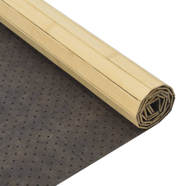 Matto suorakaide vaalea luonnollinen 100x100 cm bambu