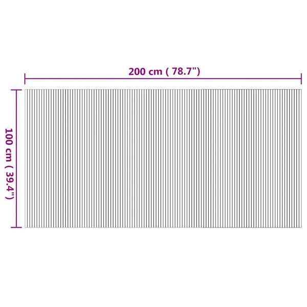 Matto suorakaide luonnollinen 100x200 cm bambu