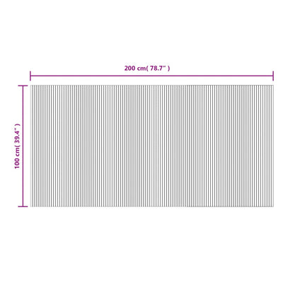 Matto suorakaide harmaa 100x200 cm bambu