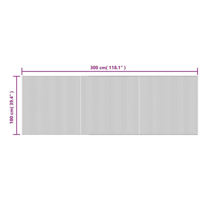 Matto suorakaide tummanruskea 100x300 cm bambu