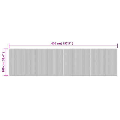 Matto suorakaide harmaa 100x400 cm bambu