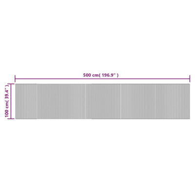 Matto suorakaide harmaa 100x500 cm bambu