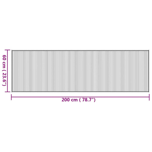 Matto suorakaide luonnollinen 60x200 cm bambu