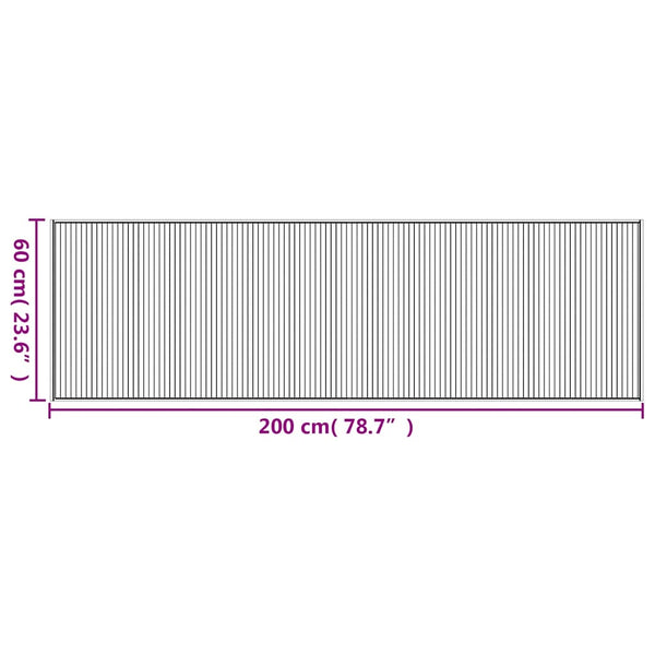 Matto suorakaide ruskea 60x200 cm bambu