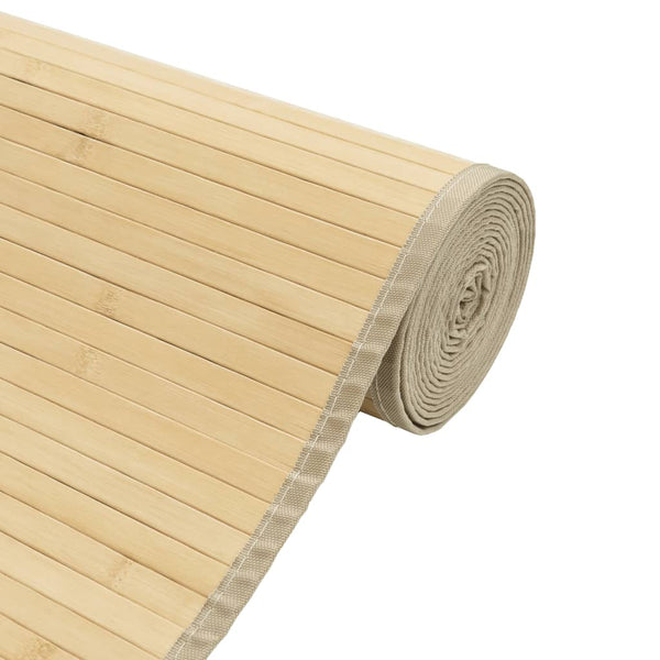 Matto suorakaide vaalea luonnollinen 60x200 cm bambu