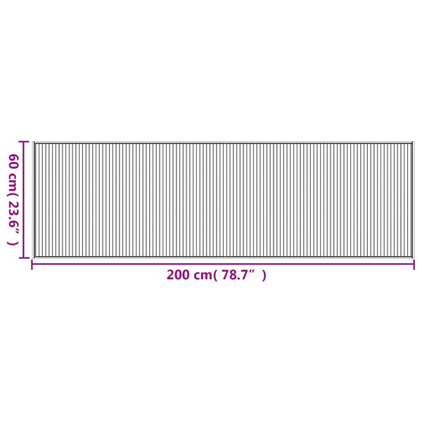 Matto suorakaide harmaa 60x200 cm bambu