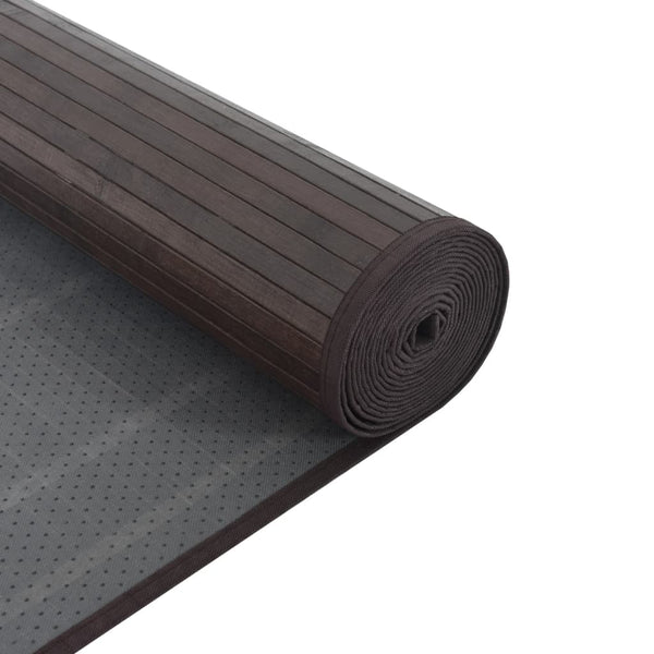 Matto suorakaiteen muotoinen tummanruskea 60x200 cm bambu