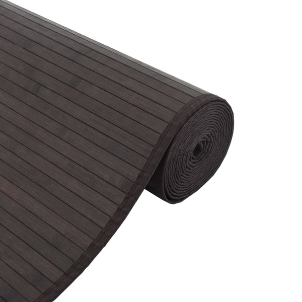 Matto suorakaide tummanruskea 60x300 cm bambu