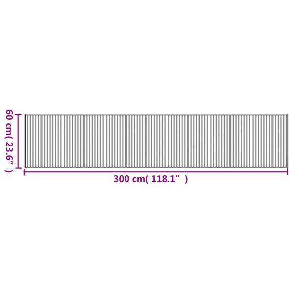 Matto suorakaide tummanruskea 60x300 cm bambu