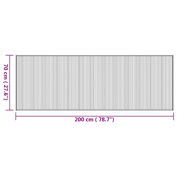 matto suorakaide luonnollinen 70x200 cm bambu