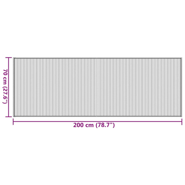 Matto suorakaide harmaa 70x200 cm bambu