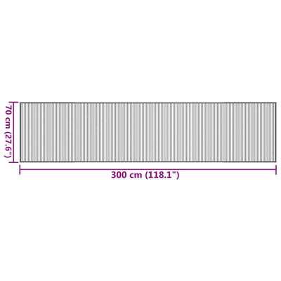 Matto suorakaide musta 70x300 cm bambu