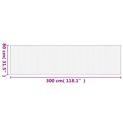 Matto suorakaide ruskea 80x300 cm bambu
