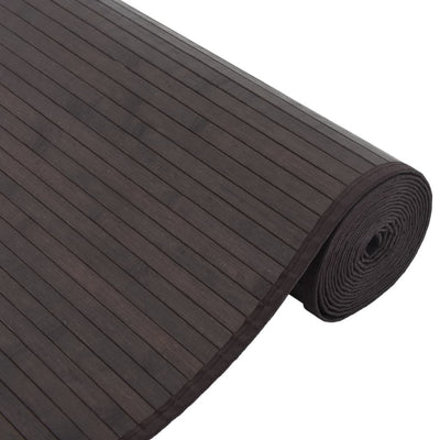 Matto suorakaide tummanruskea 80x500 cm bambu