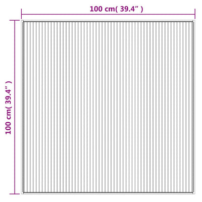 Matto neliö vaalea luonnollinen 100x100 cm bambu