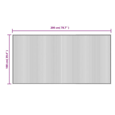 Matto suorakaide harmaa 100x200 cm bambu