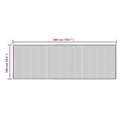 Matto suorakaide tummanruskea 100x300 cm bambu