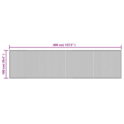 Matto suorakaide vaalea luonnollinen 100x400 cm bambu