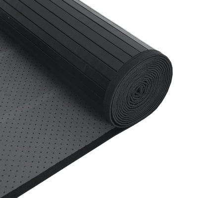 Matto suorakaide musta 100x500 cm bambu
