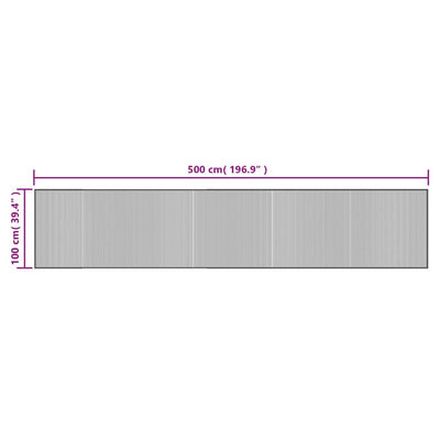Matto suorakaide ruskea 100x500 cm bambu