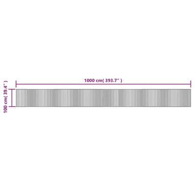 Matto suorakaide musta 100x1000 cm bambu