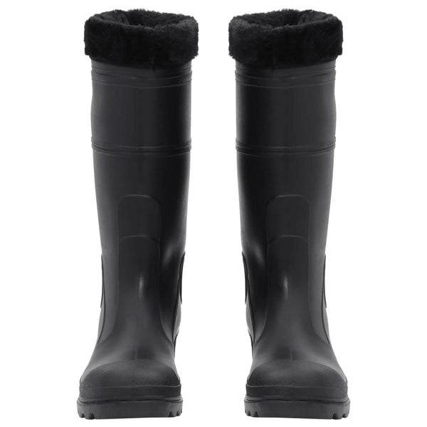 Kumisaappaat irrotettava vuori musta koko 43 PVC