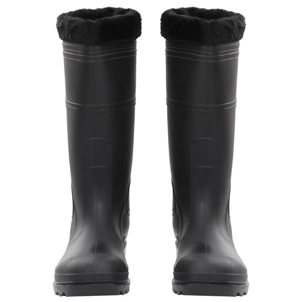 Kumisaappaat irrotettava vuori musta koko 44 PVC