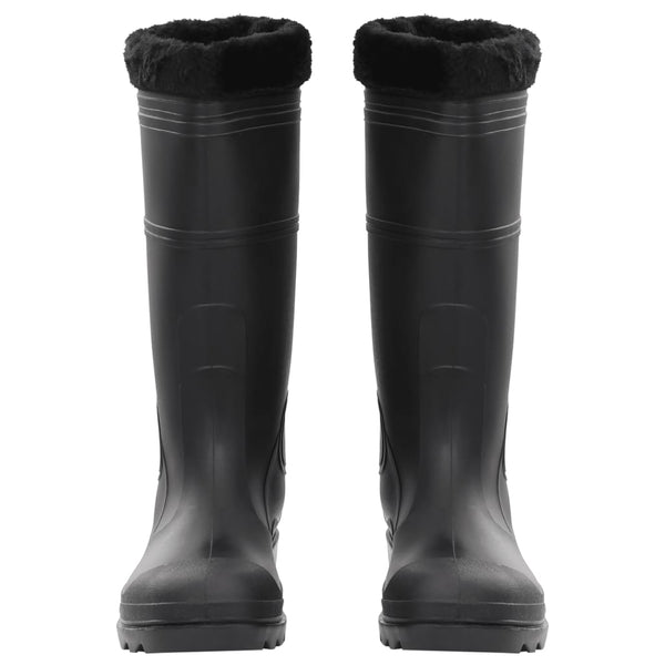 Kumisaappaat irrotettava vuori musta koko 45 PVC