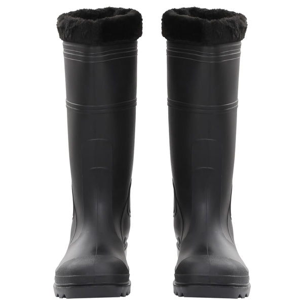 Kumisaappaat irrotettava vuori musta koko 46 PVC