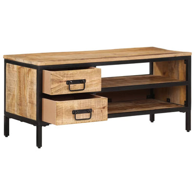 TV-taso 90x35x40 cm täysi karkea mangopuu