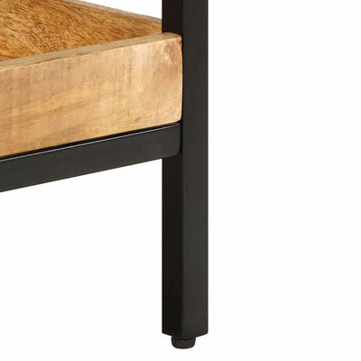 Ruskea sivupöytä hyllyllä Sirboliub 45x45x45cm (mangopuu)