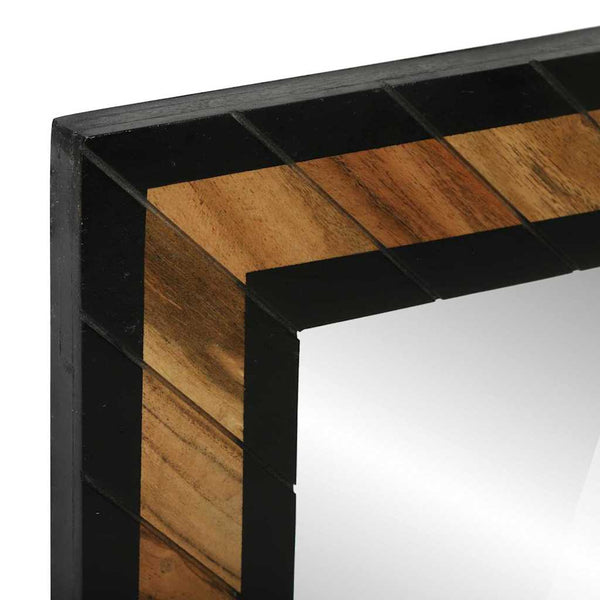 Seinäpeili Musta ja ruskea 70 x 2 x 70 cm Tiheä akasiapuu