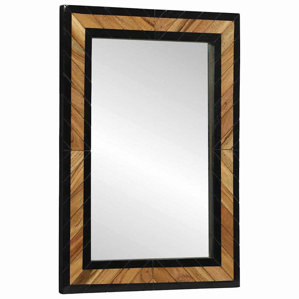 Seinäpeili Musta ja ruskea 70 x 2 x 70 cm Tiheä akasiapuu