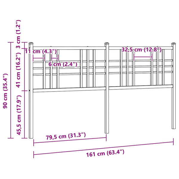 Metallinen vaihtopääty musta 160 cm