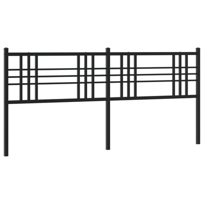 Metallinen sängynpääty musta 180 cm