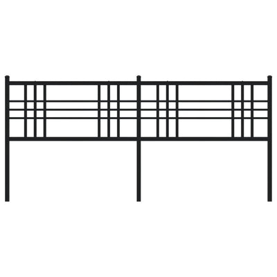 Metallinen sängynpääty musta 180 cm