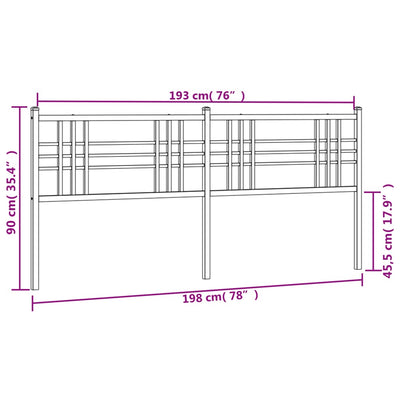 Metallinen sängynpääty musta 193 cm
