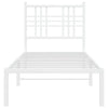 Valkoinen metallinen sängynrunko päädyllä Pag 80x200cm