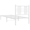 Valkoinen metallinen sängynrunko päädyllä Pag 80x200cm