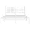 Valkoinen metallinen sängynrunko päädyllä Pag 120x190cm