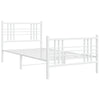Valkoinen metallinen sängynrunko päädyillä Pag 107x203cm