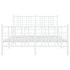 Valkoinen metallinen sängynrunko päädyillä Pag 120x190cm